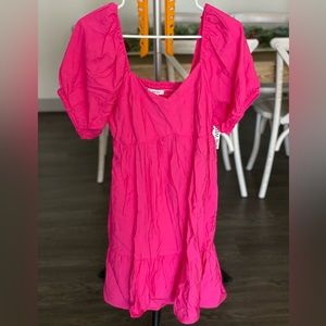 Pink Short Sleeve Dress